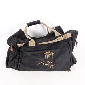 Vintage Team Mirage Las Vegas Black Duffle Gym Bag Travel Rucksack Handbag Pack